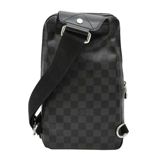 Louis Vuitton Grey, Pattern Print Damier Graphite Avenue Sling Bag