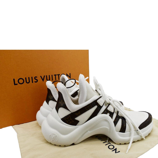 Louis Vuitton White/Monogram Canvas and Leather Archlight Sneakers