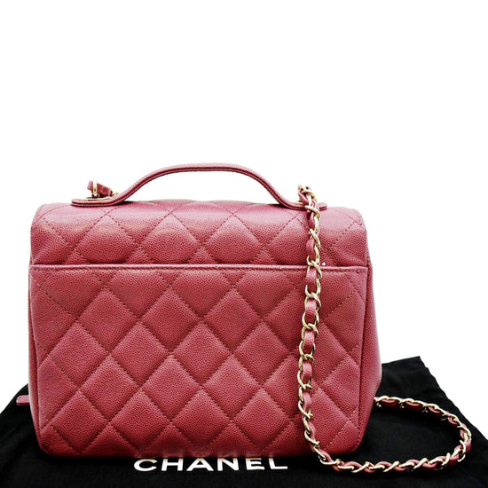 CHANEL Business Affinity Small Caviar Quilted Shoulder Bag Red - Hot D