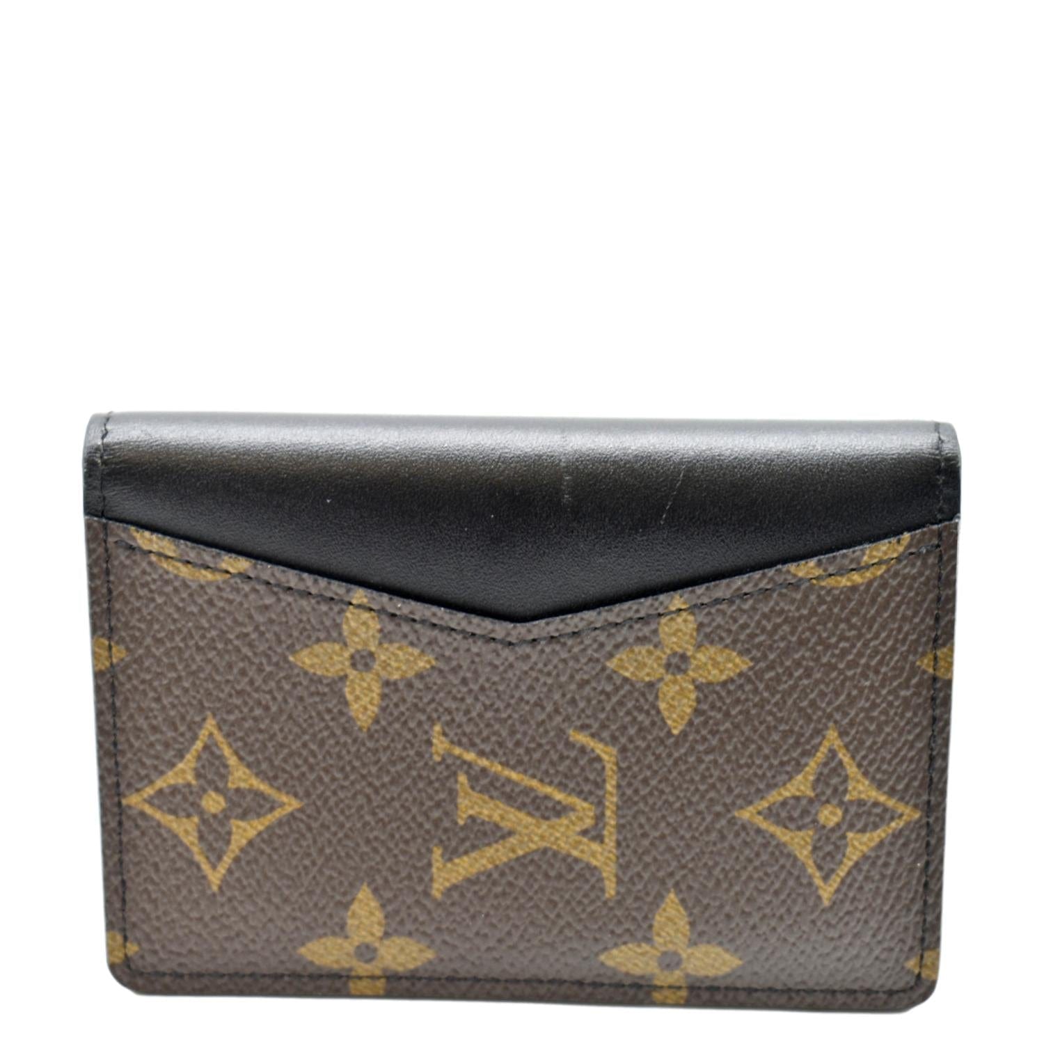 Louis Vuitton Monogram Card Holder Wallet Brown Black