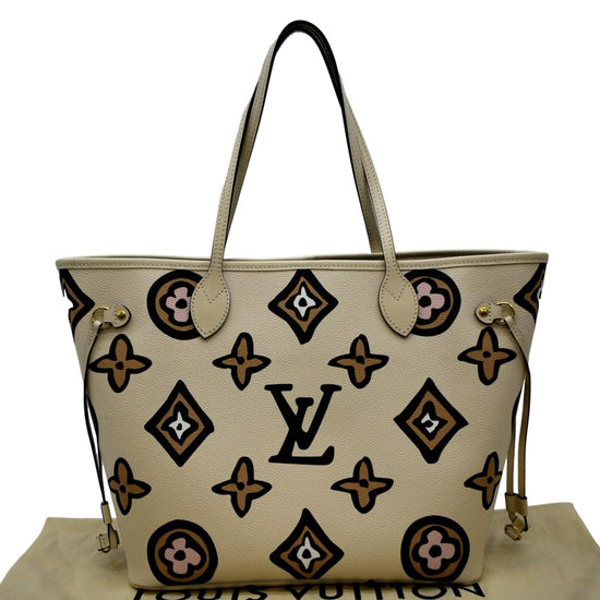 Louis Vuitton Neverfull MM Wild at Heart Tote Animal Cream New Authentic NIB