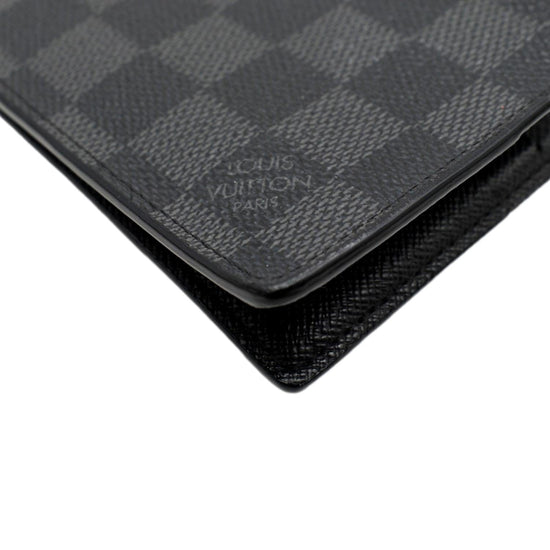 Men's Credit Card Holder Wallet Pince Damier Graphite Canvas