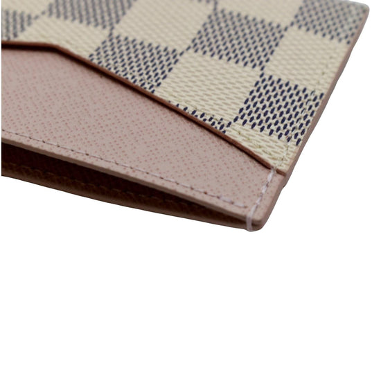 LOUIS VUITTON Damier Azur Card Holder White