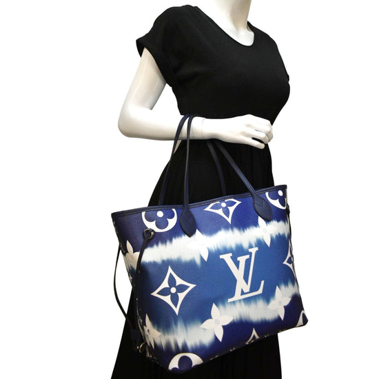 LOUIS VUITTON Monogram Escal Neverfull MM Tote Bag Blue M45128 LV Auth  26573A