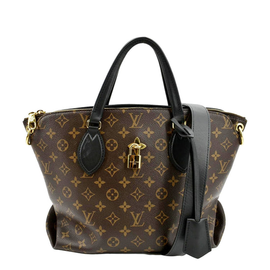 Louis Vuitton Noir Monogram Canvas Flower Zipped Tote MM Bag Louis Vuitton