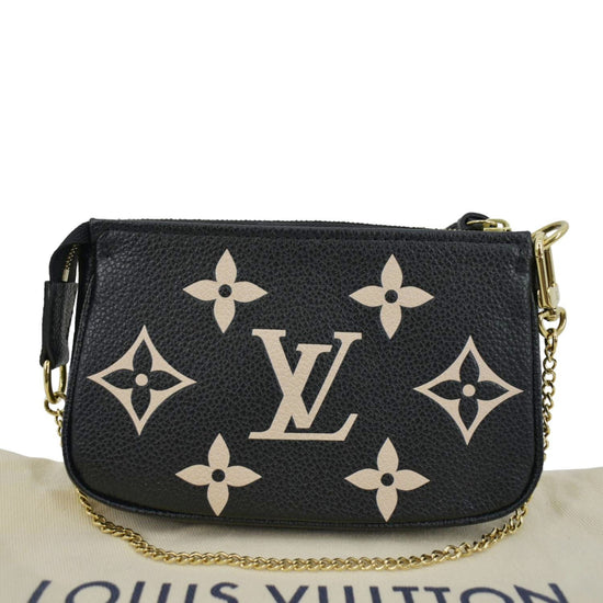 Louis Vuitton Mini Pochette Accessories Bicolor Monogram Empreinte Leather  Black - NOBLEMARS