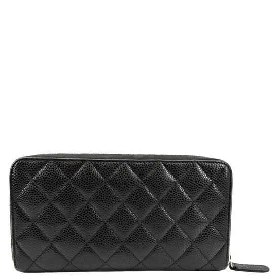 CHANEL Caviar Quilted Large Gusset Zip Around Wallet Pink 1322512
