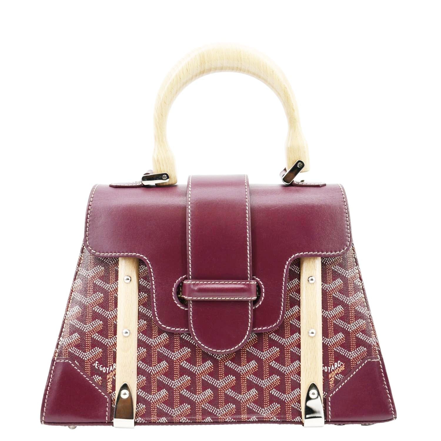 Goyard Burgundy Goyardine Coated Canvas And Leather Saigon PM Top