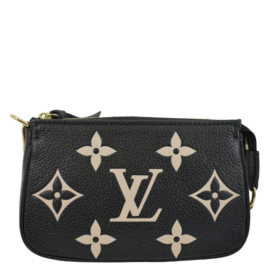 Louis Vuitton Mini Pochette Accessoires Bicolore Black Beige Monogram Empreinte