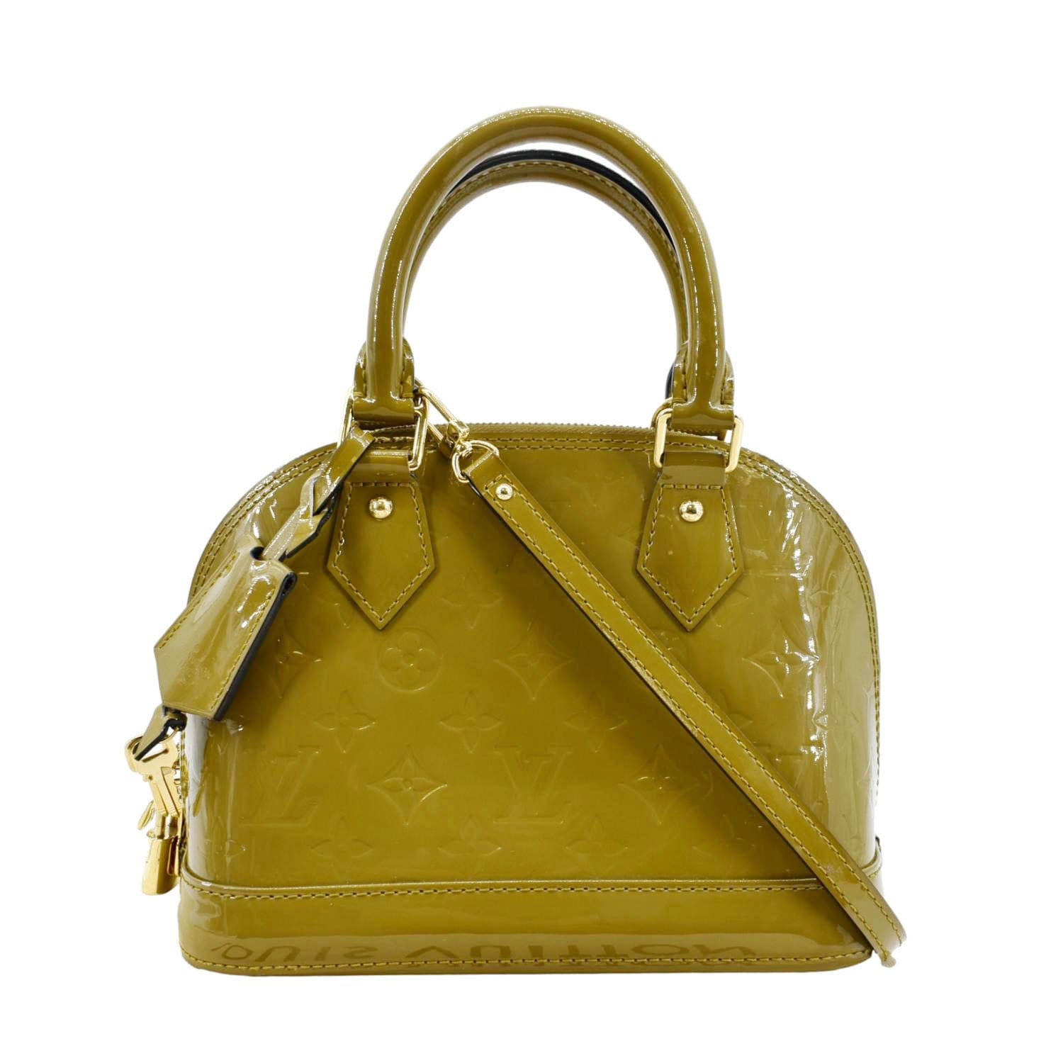 Louis Vuitton Vert Olive Monogram Vernis Alma BB w/ Strap - shop 