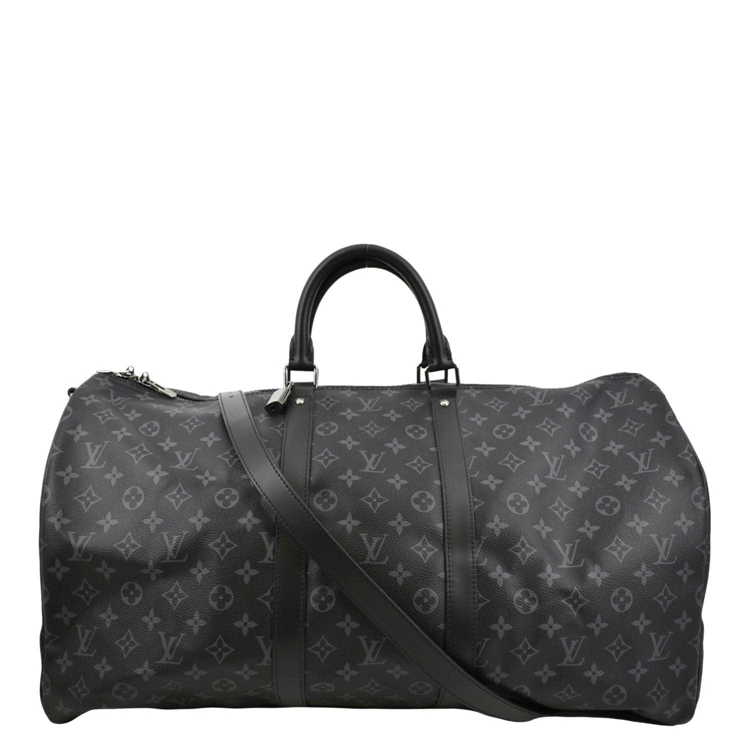 Louis Vuitton Keepall Bandoulière 55 Grey Monogram Eclipse