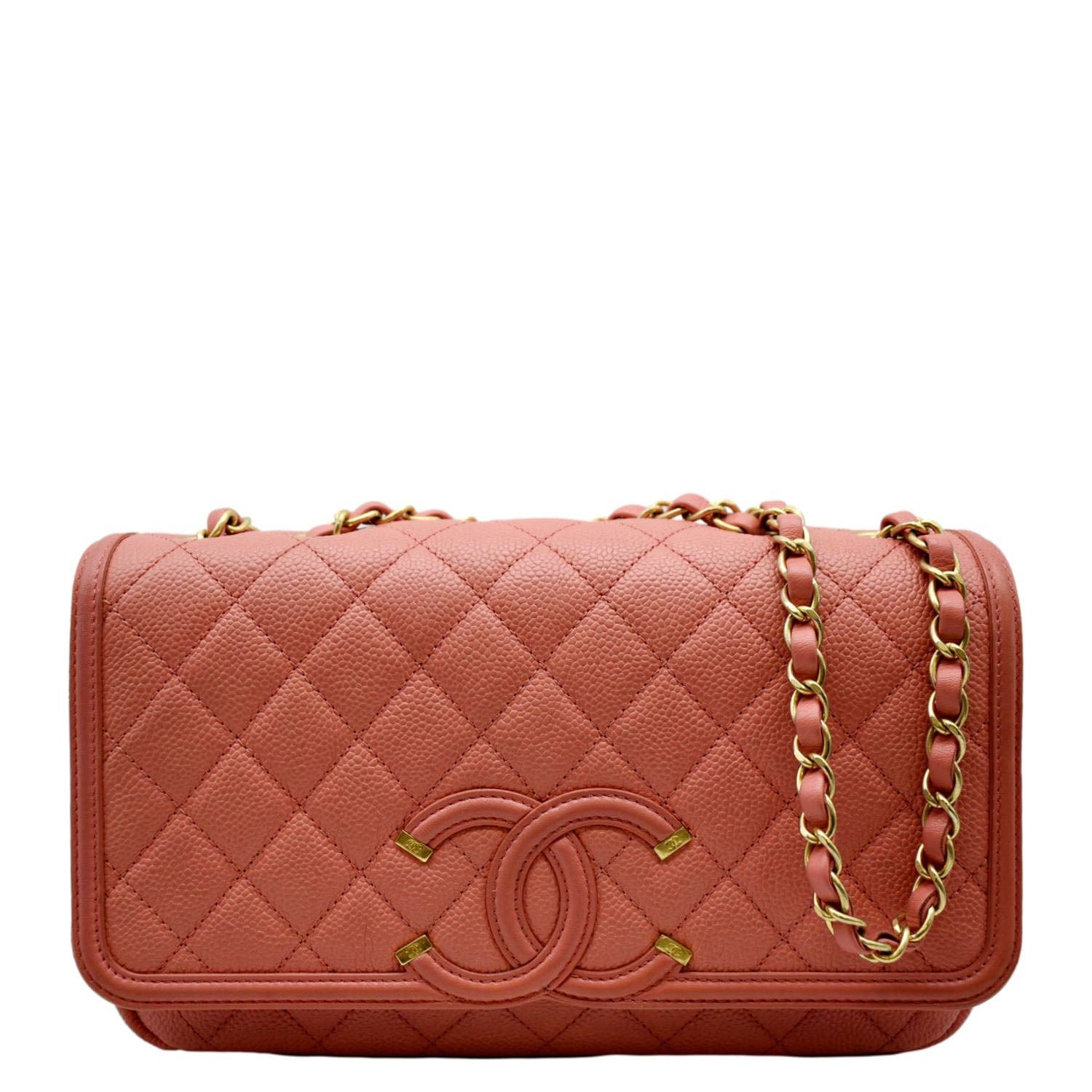 CHANEL Caviar Quilted Small CC Filigree Flap Navy 1269915