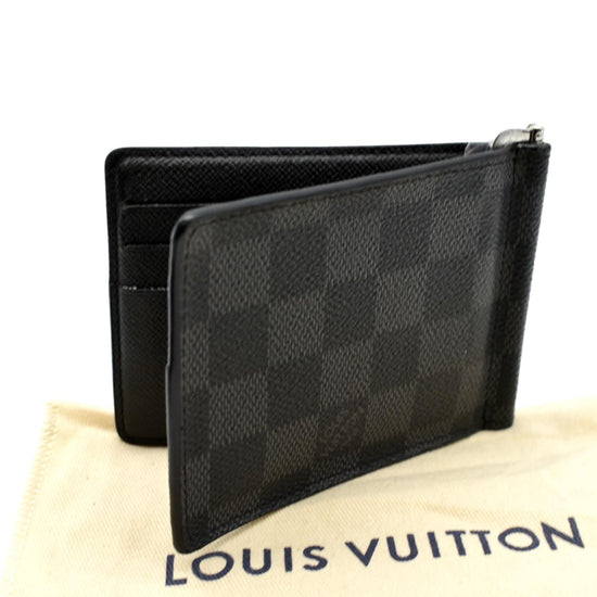 Sold at Auction: A PINCE CARD HOLDER WITH BILL CLIP BY LOUIS VUITTON,  STYLED IN DAMIER GRAPHITE CANVAS WITH SILVER TONE METAL MONEY CLIP, 7.5 X  10CM