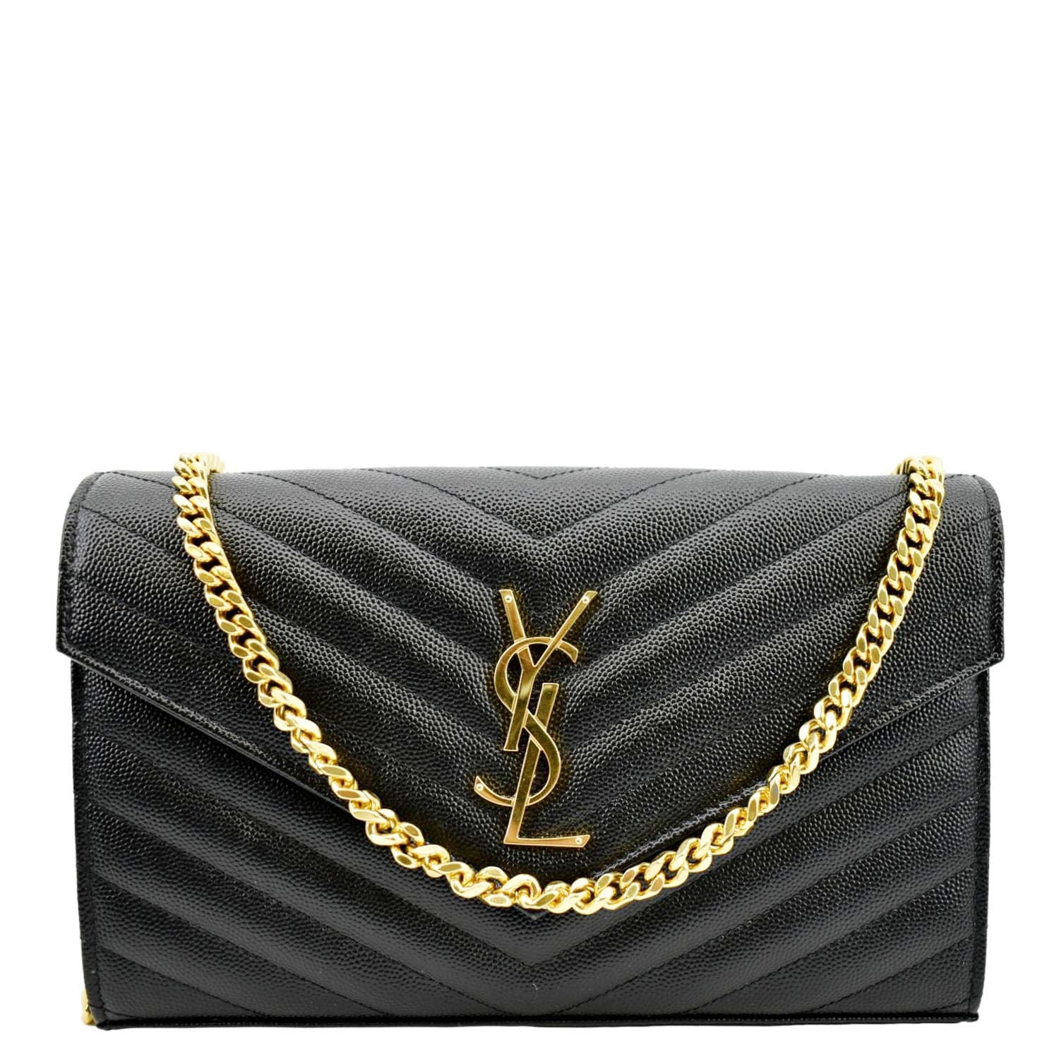 Shop Saint Laurent Cassandre Matelassé Wallet-On-Chain