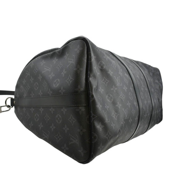 Louis Vuitton Black Monogram Eclipse Keepall Bandouliere 55 Duffle Bag –  Bagriculture