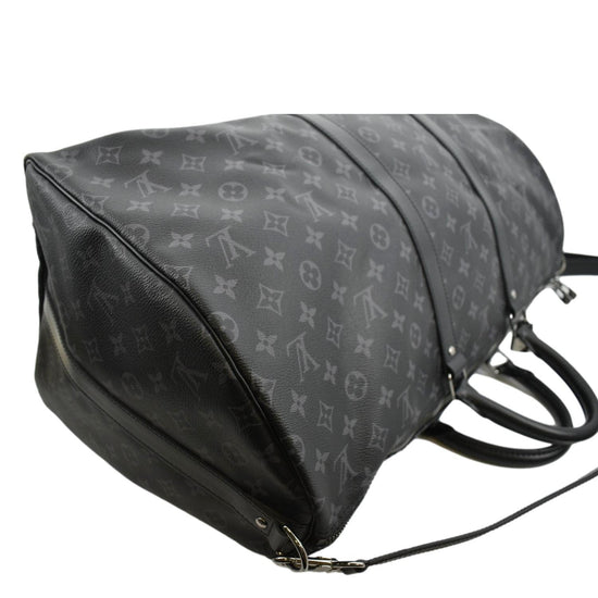 Louis Vuitton Keepall Bandoulière 55 Grey Monogram Eclipse