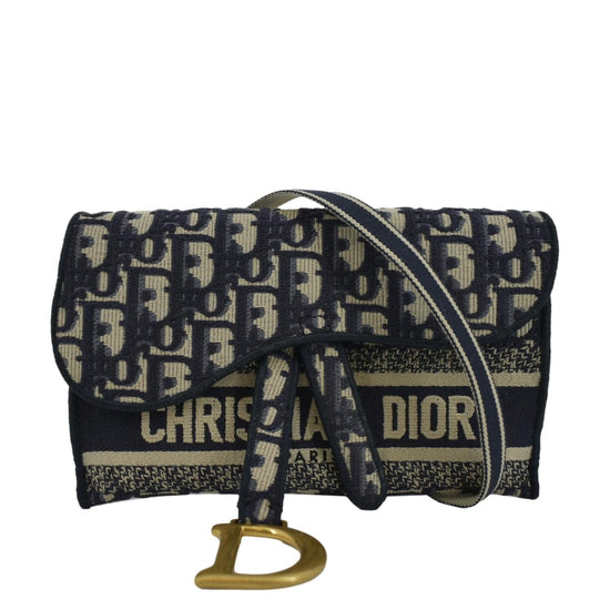 Dior Saddle Pouch Belt Bag In Blue Oblique Canvas in 2023