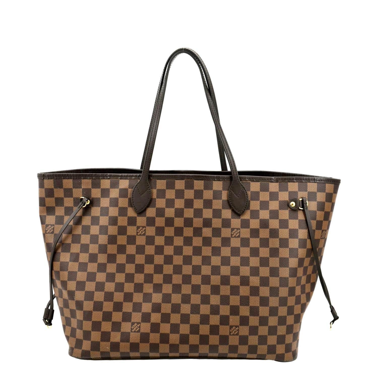 LOUIS VUITTON Neverfull GM Damier Ebene Tote Shoulder Bag Brown