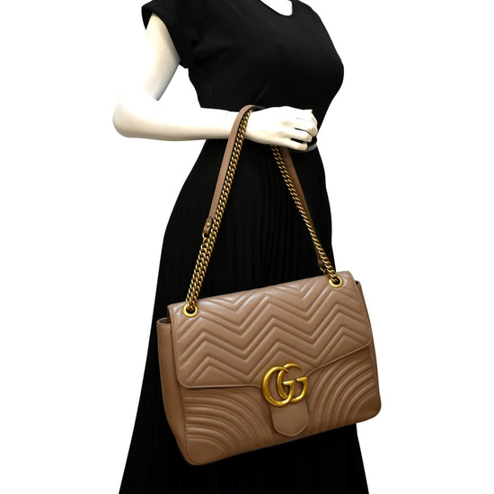 Gucci GG Marmont Large Matelasse Leather Shoulder Bag White 498090