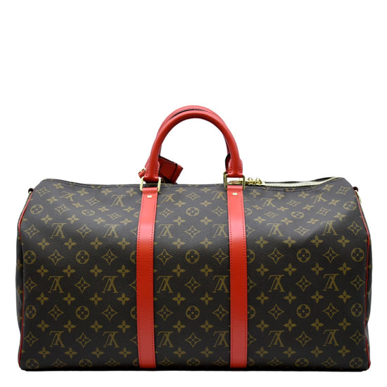 Louis Vuitton Keepall 50 Monogram Canvas Bandouliere Travel Bag LV