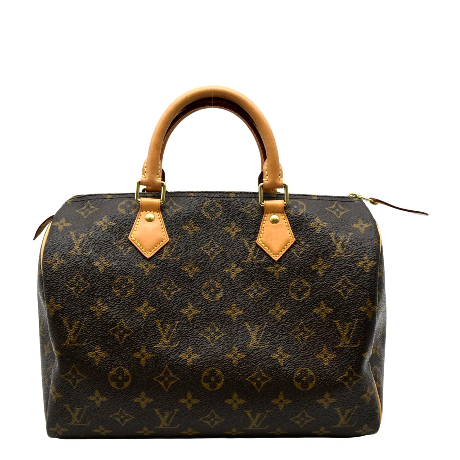 Louis Vuitton Monogram LV SPEEDY 30 Handbag Browns Canvas Bag -FAIR to GOOD