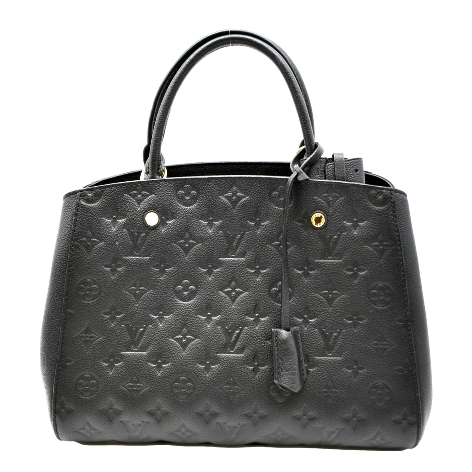 Louis Vuitton Montaigne mm Monogram Empreinte Satchel Bag Black