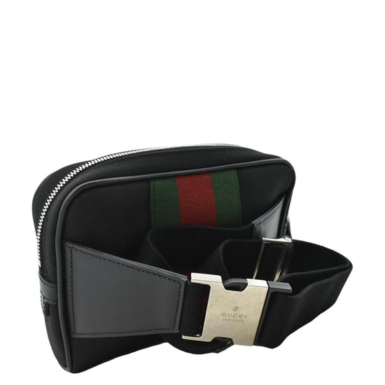 Gucci Web Belt Stripe Fanny Pack Black