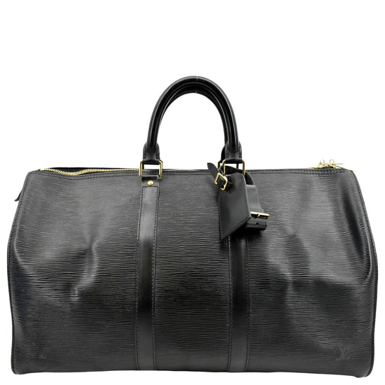 Keepall leather travel bag Louis Vuitton Black in Leather - 35592454