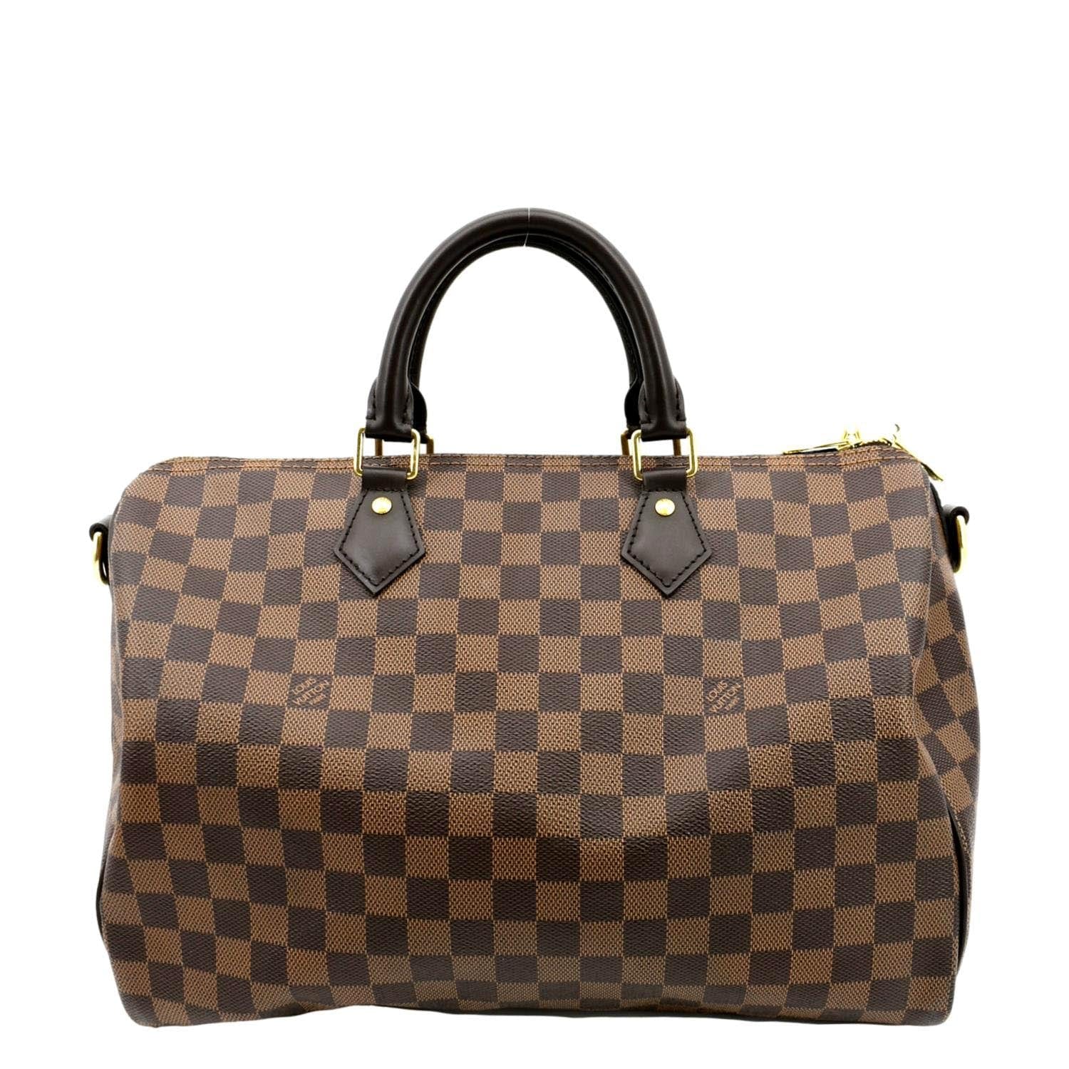 LOUIS VUITTON Damier Ebene Speedy 35 Bandouliere Handbag