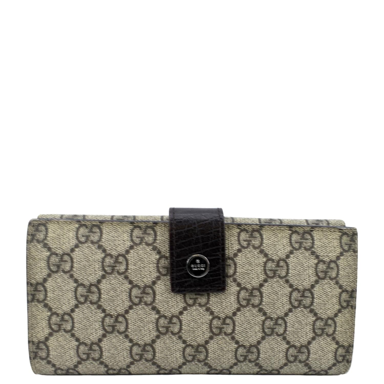 Gucci Beige/Black GG Supreme Canvas And Leather Wallet Gucci