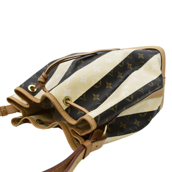 LOUIS VUITTON Noe Monogram Rayures Shoulder Bag Ivory