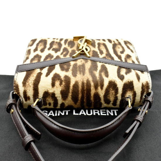 SAINT LAURENT Monogramme leather-trimmed printed canvas shoulder