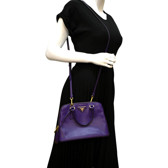 Prada Purple Saffiano Lux Leather Small Promenade Crossbody Bag at 1stDibs