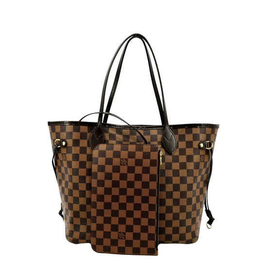 Neverfull leather tote Louis Vuitton Brown in Leather - 36200356