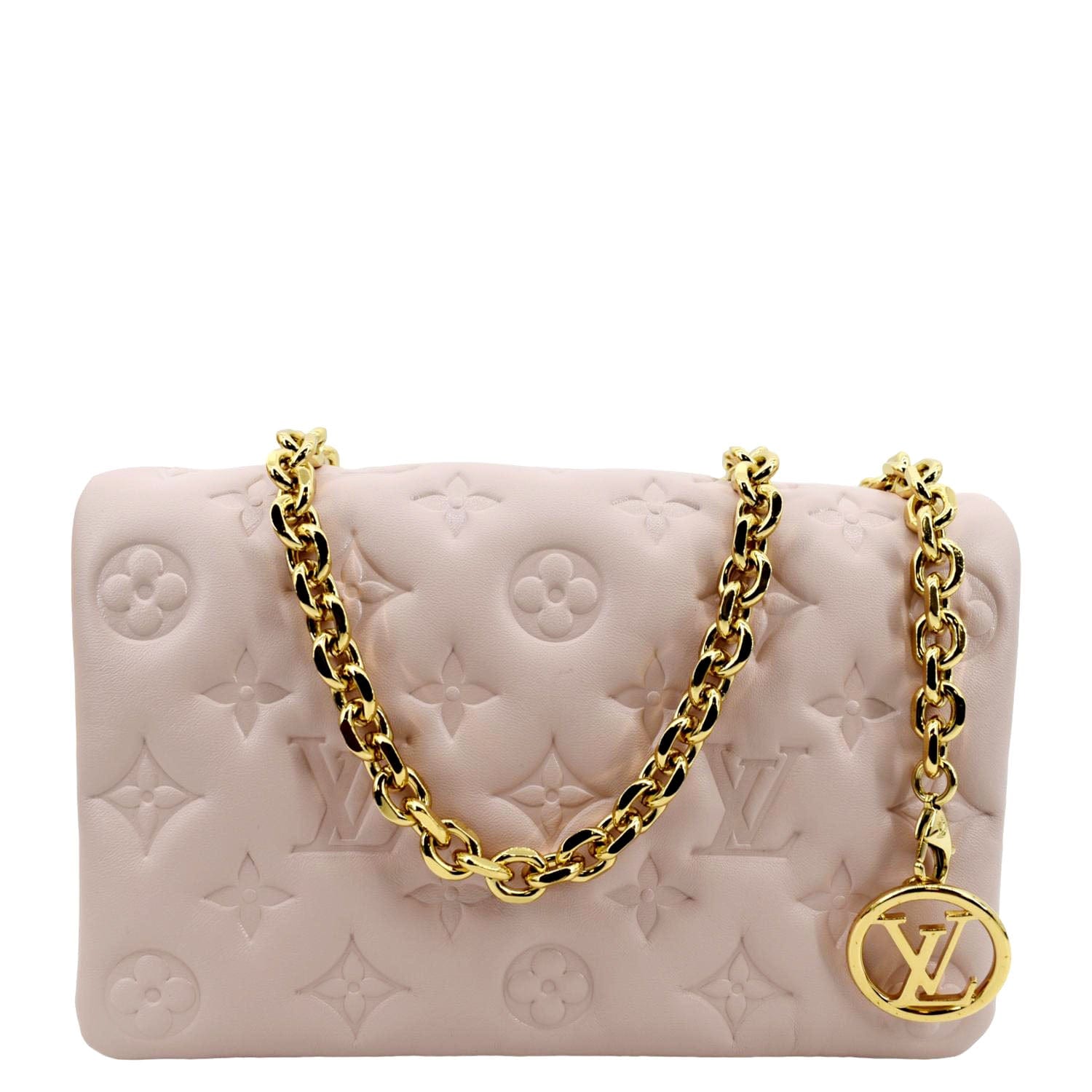 LOUIS VUITTON Coussin Monogram Embossed Pochette Crossbody Bag Rose Pi