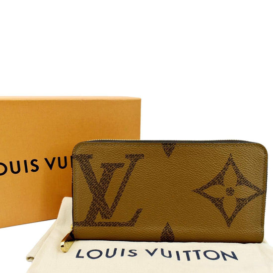 LOUIS VUITTON Giant Monogram Reverse Zippy Wallet Brown