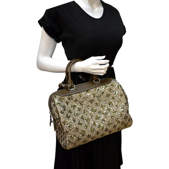 LOUIS VUITTON Sunshine Express Speedy Sequin Satchel Bag Black