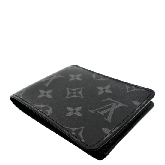 LOUIS VUITTON Monogram Eclipse Canvas Multiple Mens Wallet Black/Grey