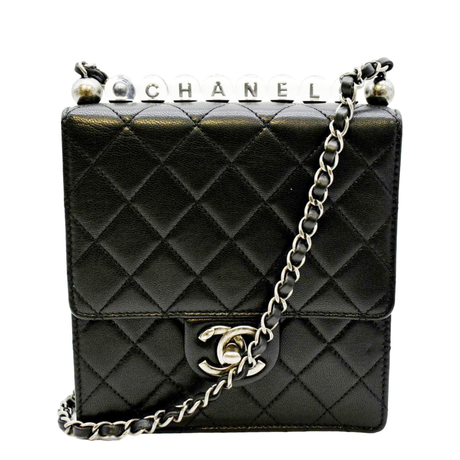 Chanel Runway Black Small Quilted Patent Luggage Evening Clutch Shoulder Bag  at 1stDibs