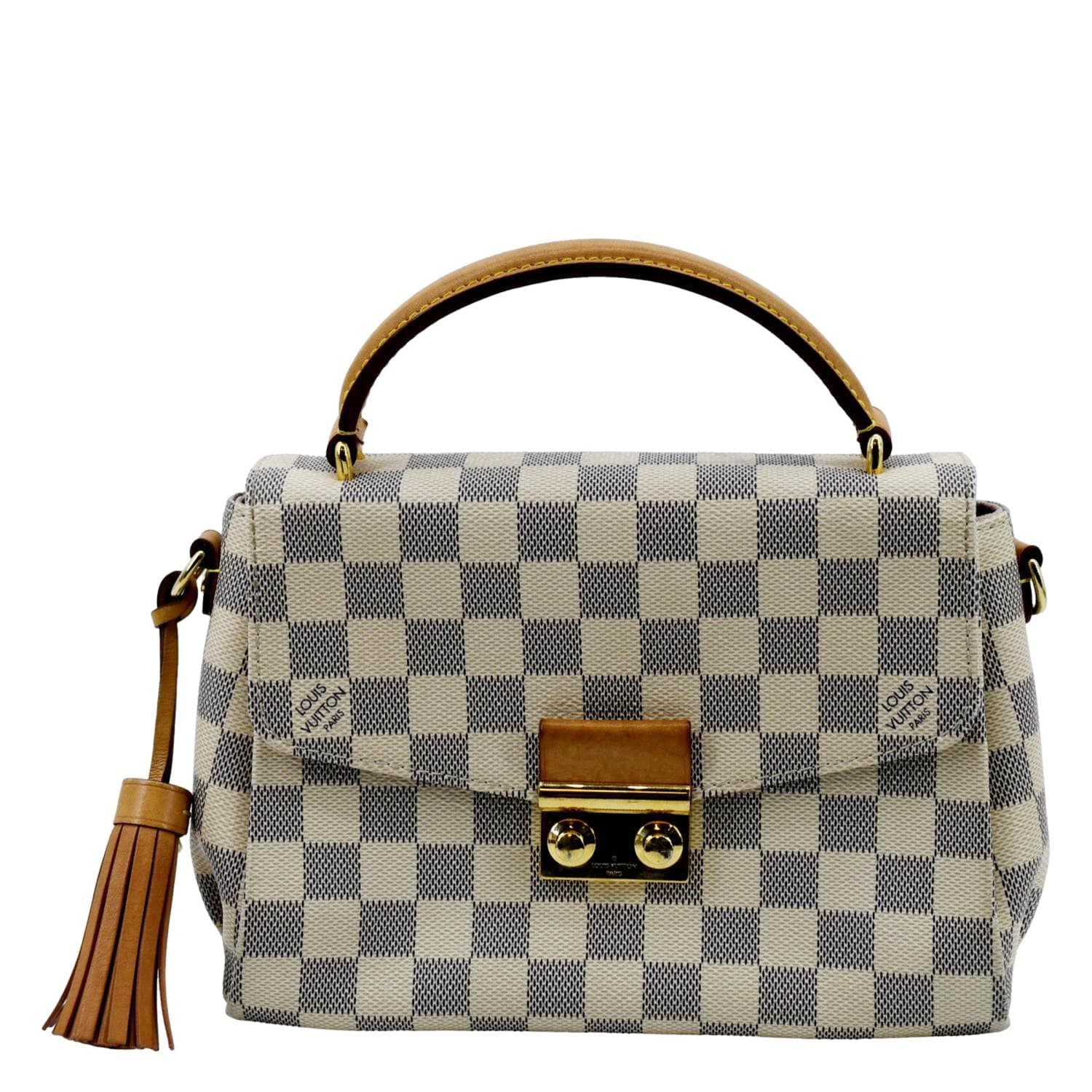 LOUIS VUITTON White Croisette Damier Azur Satchel Crossbody