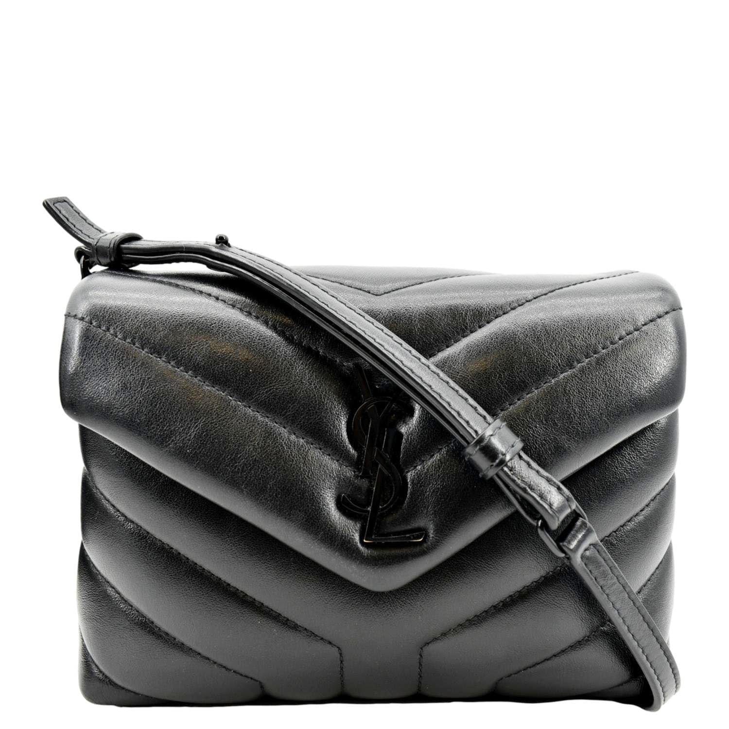 YVES SAINT LAURENT Loulou Toy Matelasse Leather Crossbody Bag Black