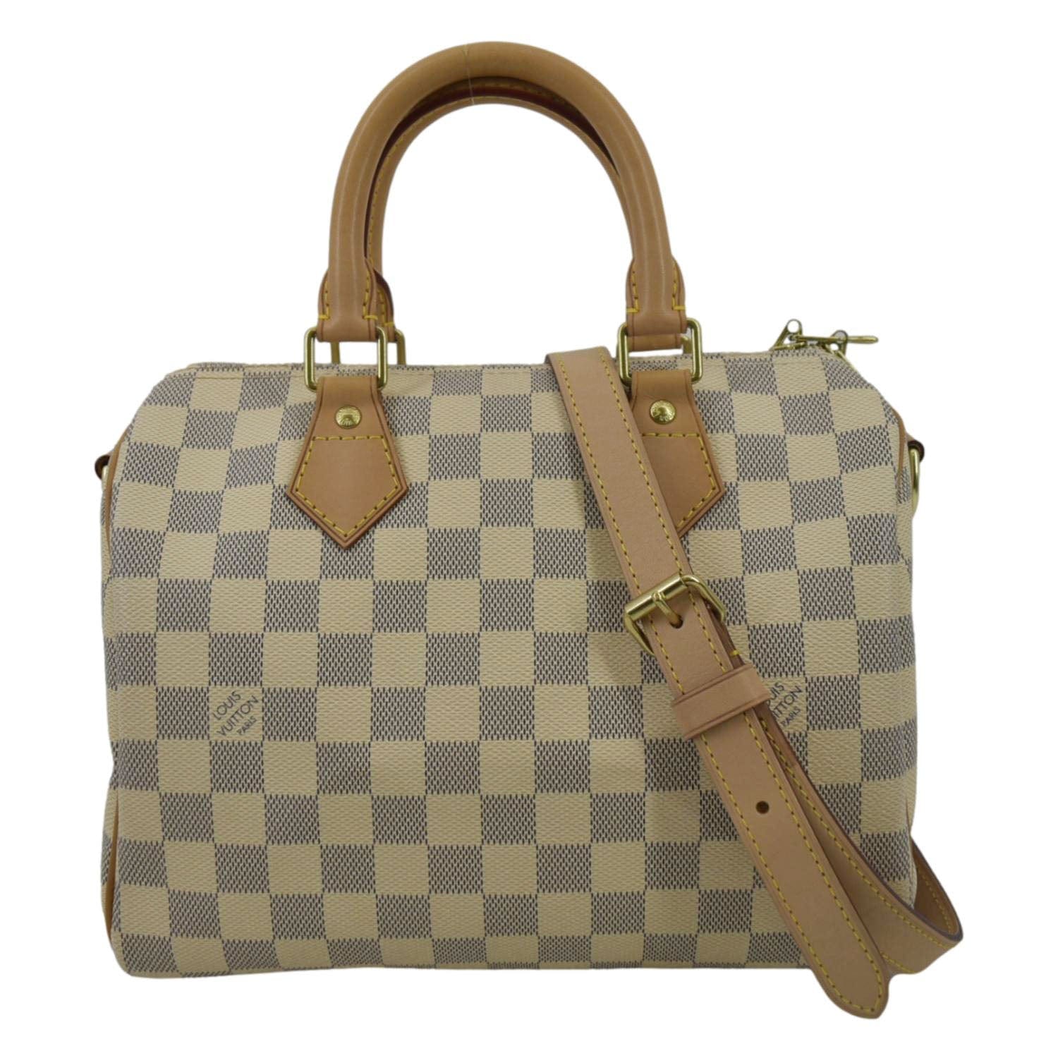  Louis Vuitton, Pre-Loved Damier Azur Speedy Bandouliere 25,  White : Luxury Stores