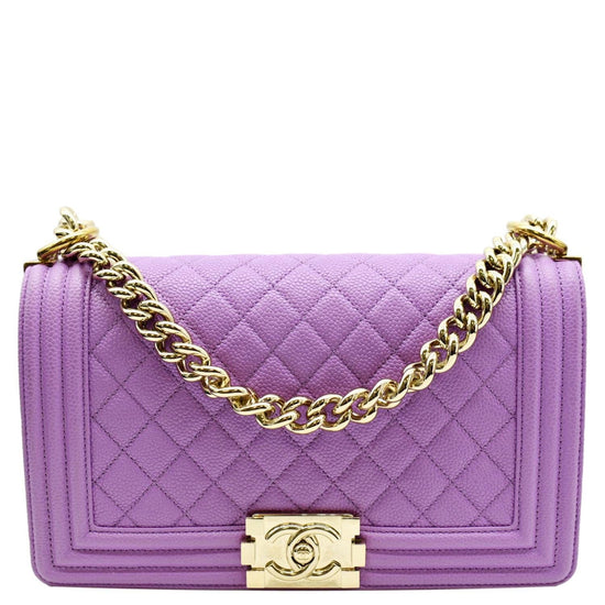 Boy leather handbag Chanel Purple in Leather - 28957501