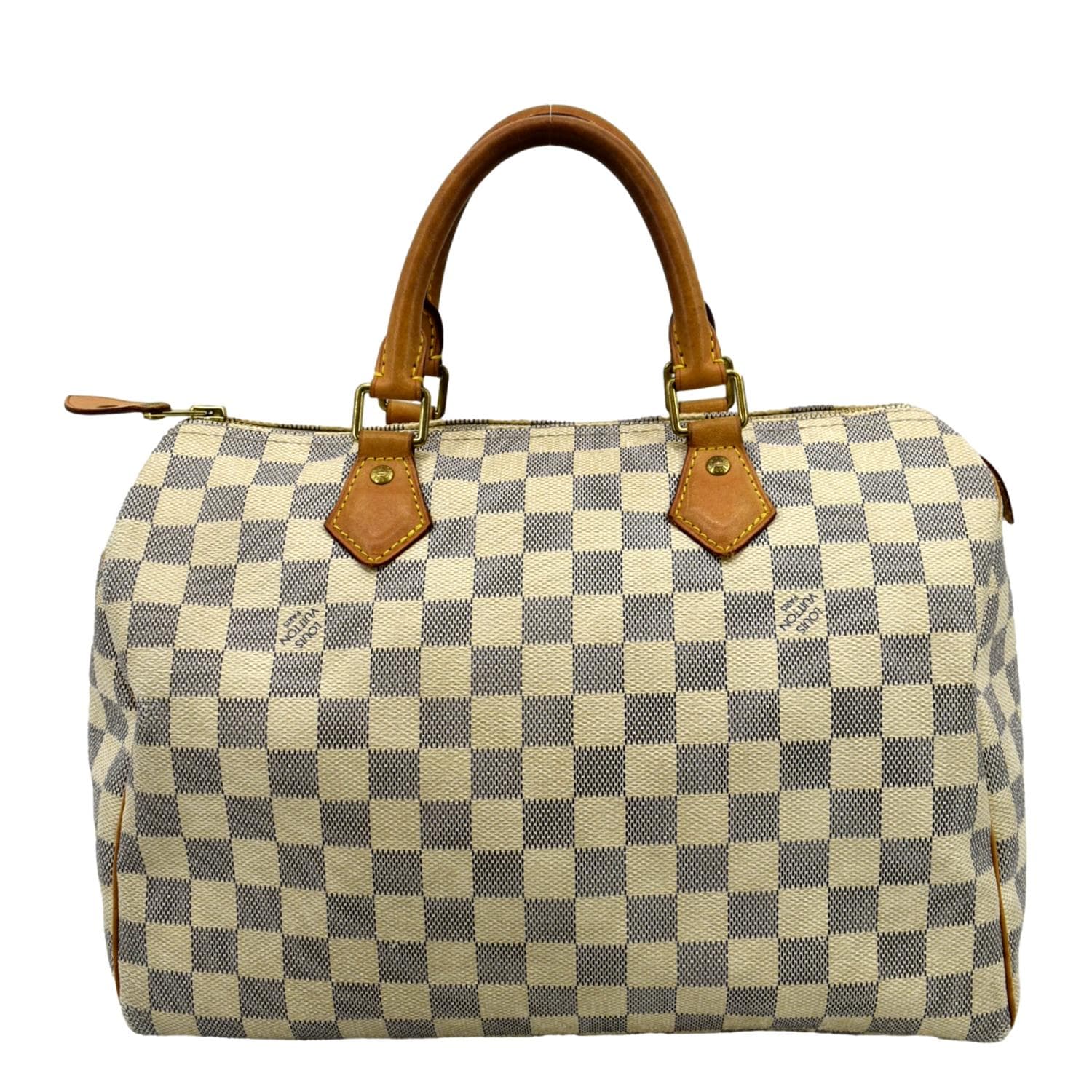 LOUIS VUITTON Speedy 30 Damier Azur Satchel Bag White