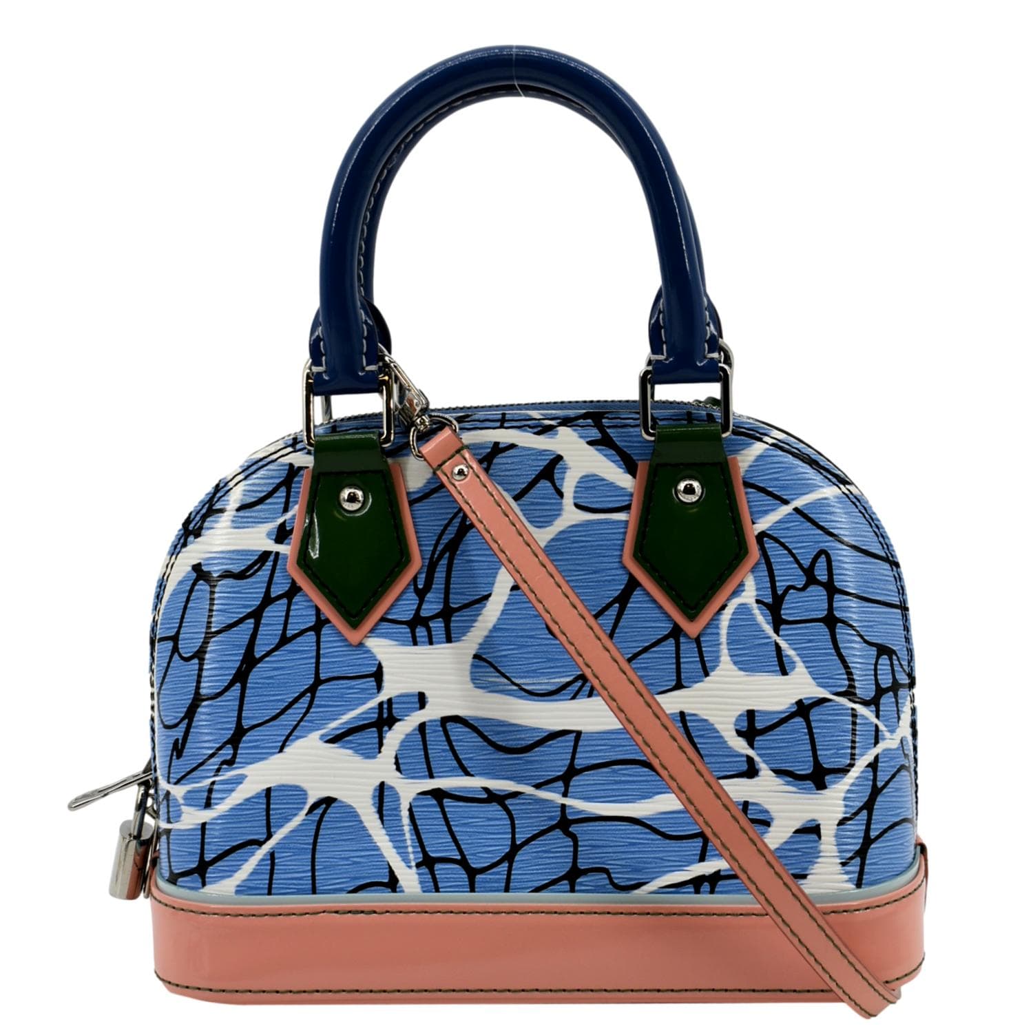 Louis Vuitton Alma Bb Aqua Print Satchel Crossbody Bag