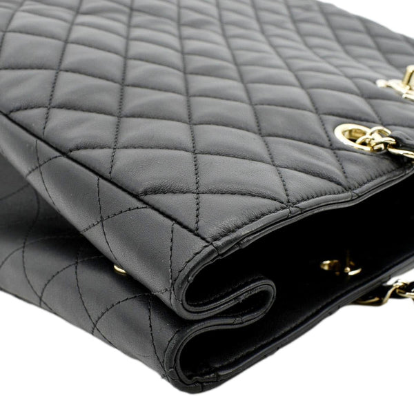 CHANEL Large Classic Shopping Quilted Leather Tote Bag Black