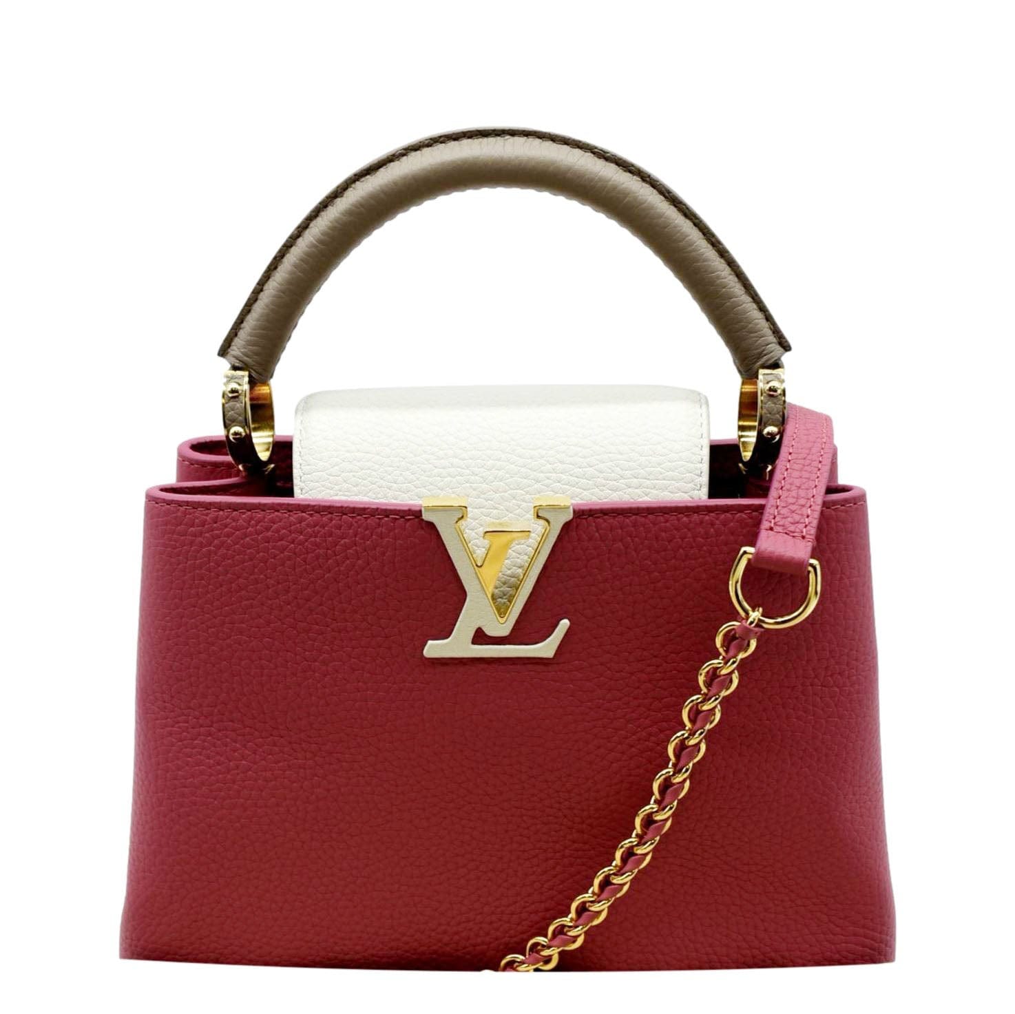 Louis Vuitton Capucines BB Handbag Leather In Black And Red