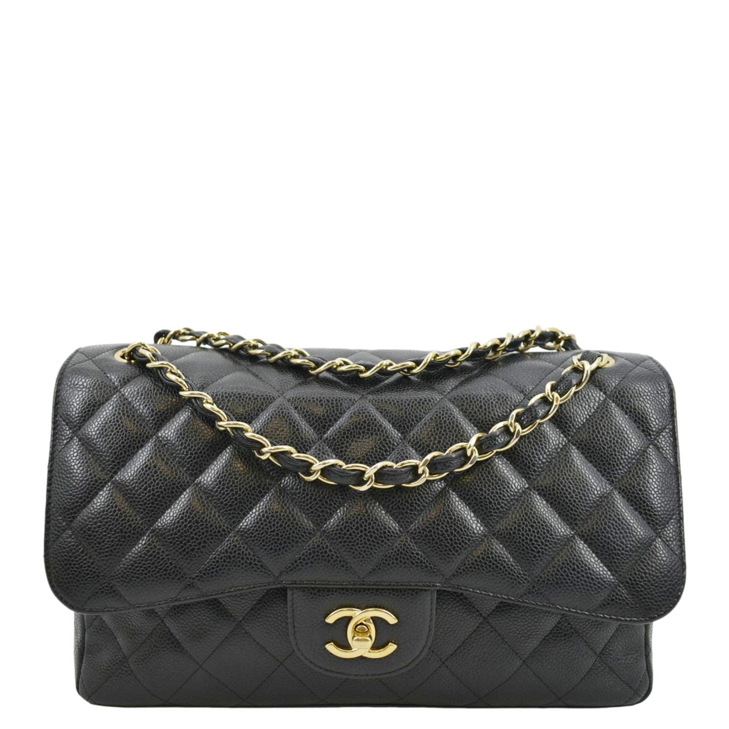 chanel medium classic black caviar bag