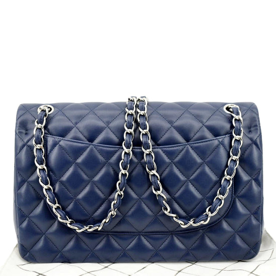 CHANEL Classic Jumbo Double Flap Quilted Caviar Leather Shoulder Bag B