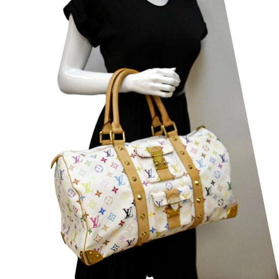 Louis Vuitton White Monogram Multicolor Keepall 45 Weekender Bag